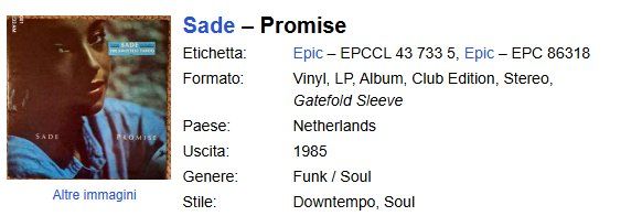 Dischi in vinile: Sade – Promise - 1985 Vinyl – Usato da Pambio Noranco venduto da TREBORLOP 2