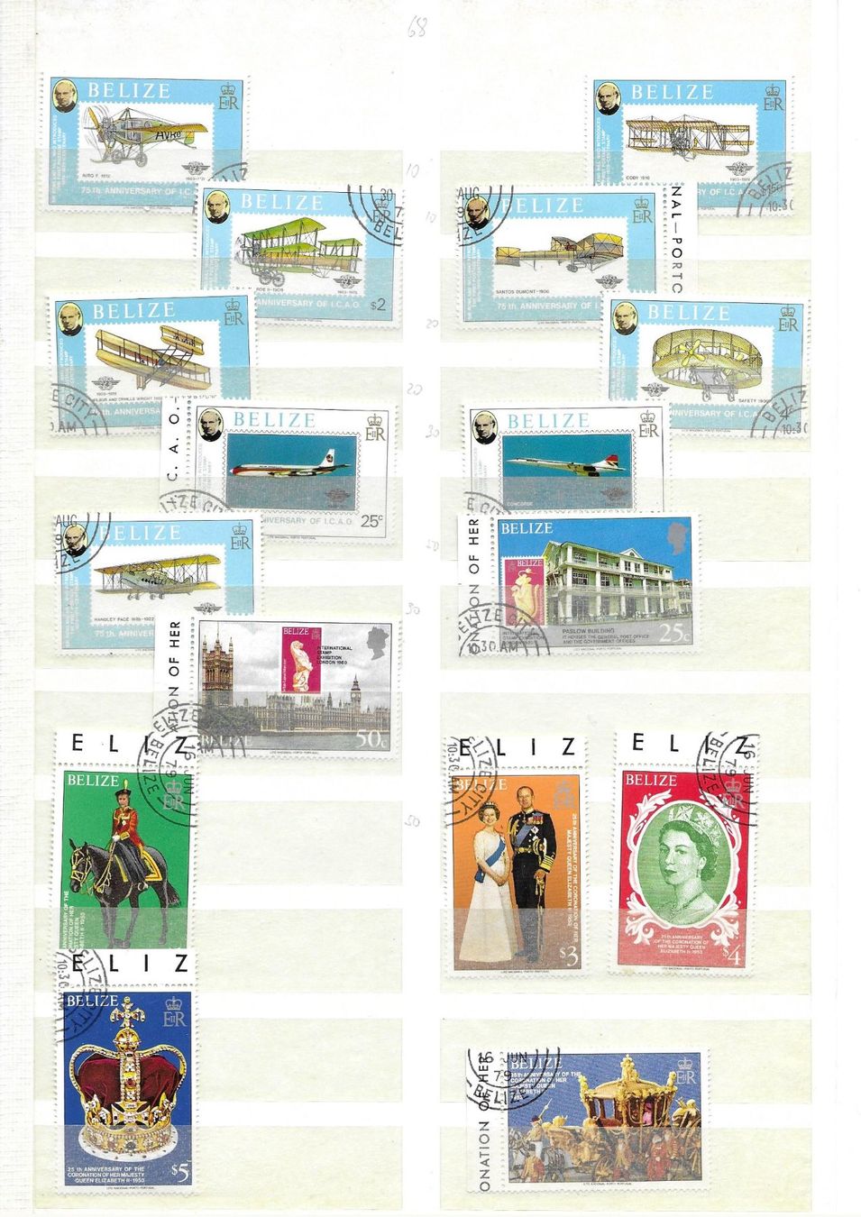 Tutti i francobolli: Belize Briefmarken Sammlung, diverse Jahrgänge – Usato da Rheineck venduto da Erho19