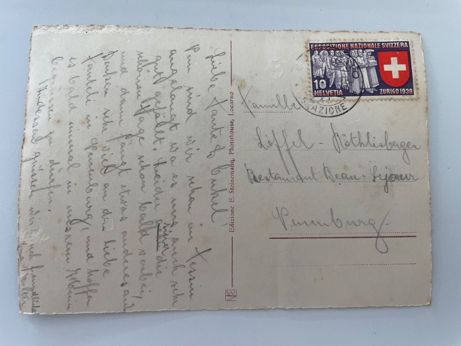 Cartoline postali: Antike Ansichtskarte: Mondacce - Casa campagnola ca 1938 – Usato da Stäfa venduto da riccardinho 1
