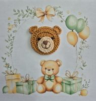 1 Stück Teddybär Bär gehäkelt crochet orsetto uncinetto 984