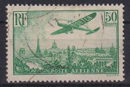 Frankreich 1936: 50 Fr.  Flugzeug über Paris - Kat. 320.--