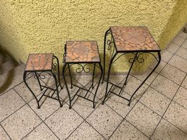 3er Set Pflanzenständer mit Mosaik Muster