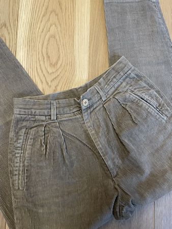 Vintage Cordhose, hellbraun/olivegrün, S
