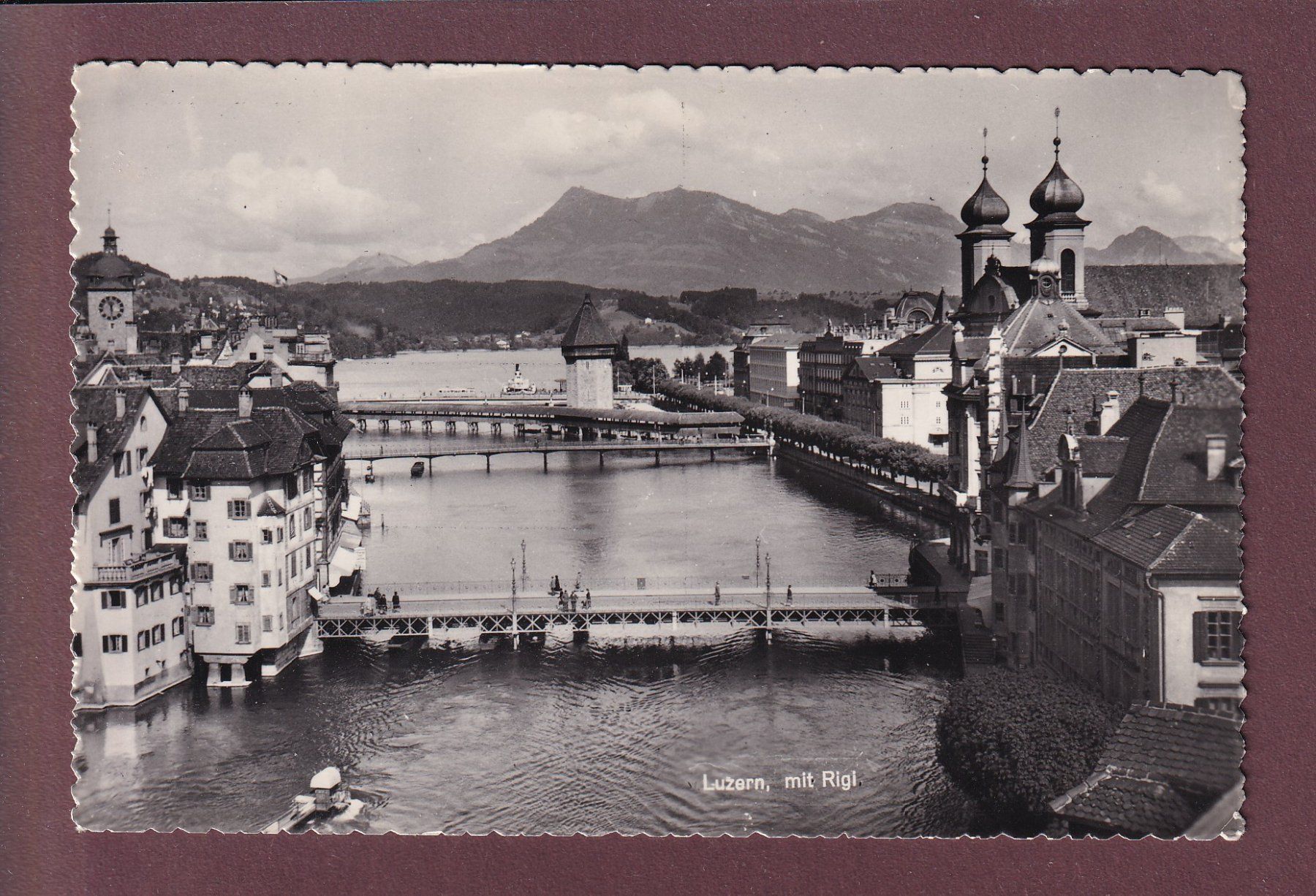 Cartoline postali: LUZERN - Rigi - Jesuitenkirche – Usato da Pully venduto da nicecards