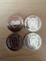 Schweizer 5 Franken Münzen Set, Jahrgänge 1953, 54, 38, 39