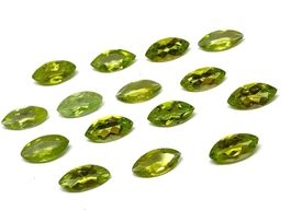 15x Péridots marquise 10x5mm - 15.98 ct - Valeur 1'800.- Fr