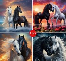 Diamond Painting: 4x Pferd je 30x30cm