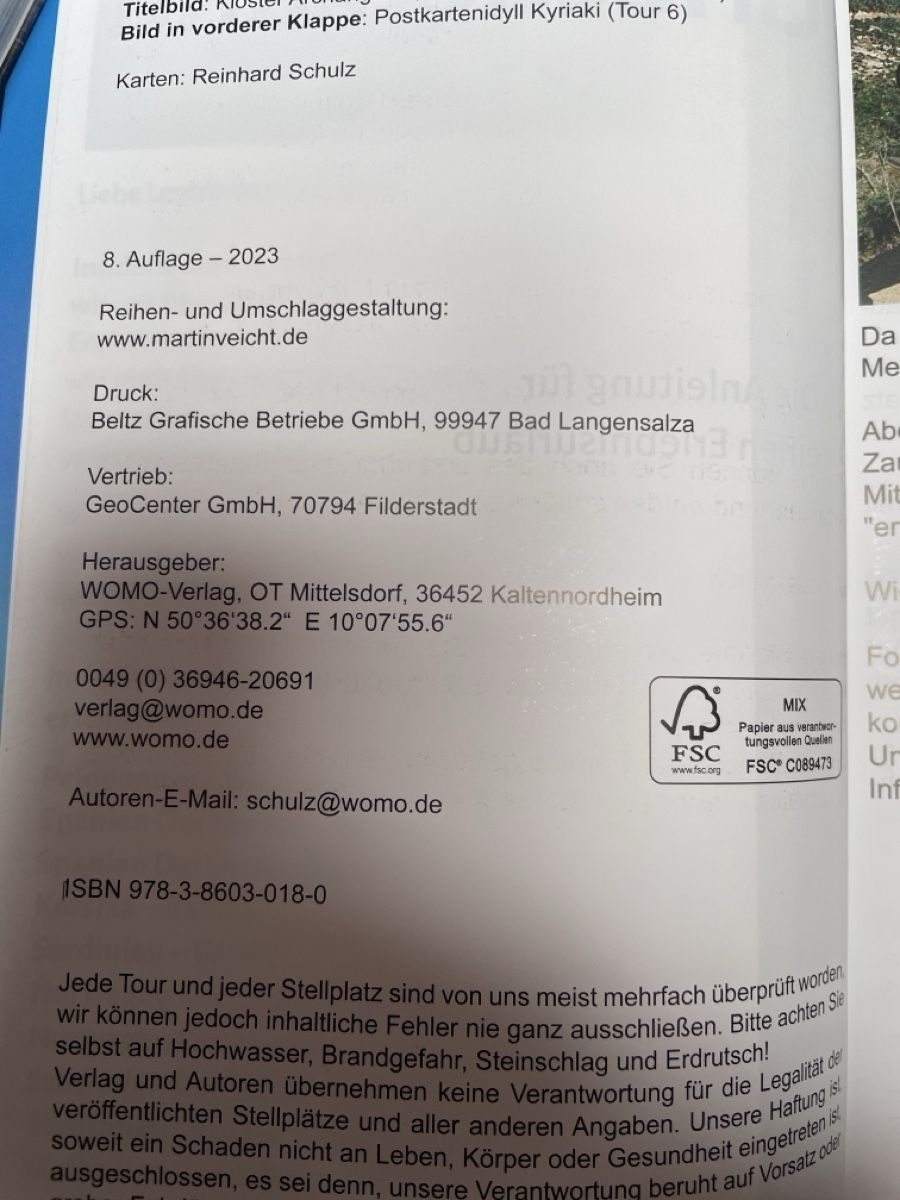 Libri: Womo Reisebuch Grichenland – Usato da Schlatt TG venduto da mori04 1
