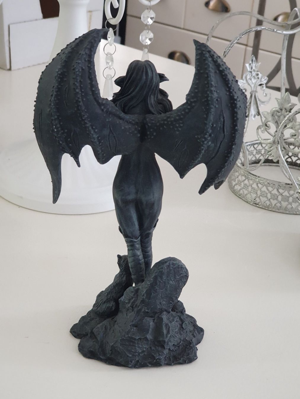 Figuren: Gothic Engel m. Katze 22 cm × 13 cm – Gebraucht aus Münsingen von BlackTears-3 1