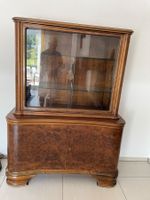 Vintage Display Cabinet Walnut Burl Art Deco Style Good C...
