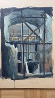 Gemälde Aquarell Renée Yolande Hauser Baustelle Simmenfluh