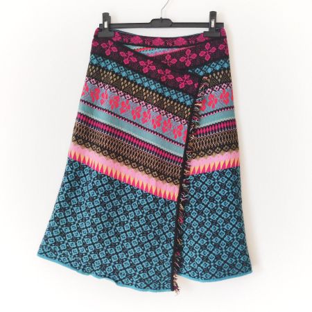 IVKO Wool Midi Rock Intarsien Wolle/Cashmere Jupe Gr.38