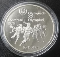 10 Dollar 1974 Olympiade Montreal 1976 aus 925-er Silber unz