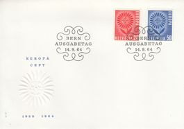 1964 410-11 Europa 22blätterige Margerite FDC Bern 14.9.64