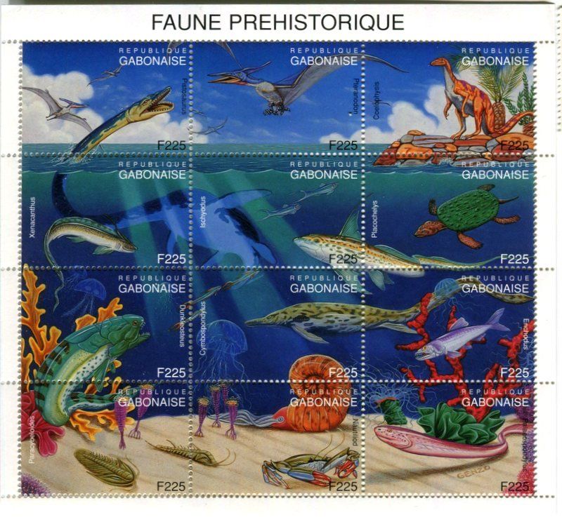 Tous les timbres: Block "Dinosaurier". Gabun – Neuf avec emballage d'origine à Basel par Butsch5