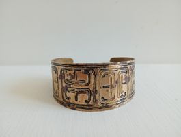 Vintage Cuff Armreif - verstellbar - Kupfer mit Mäander-Must