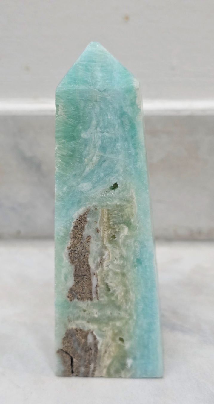 Minerali & Pietre curative: Hemimorphit Obelisk 138g – Nuovo e nell'imballaggio originale da Matzingen venduto da Shay_Crystalz