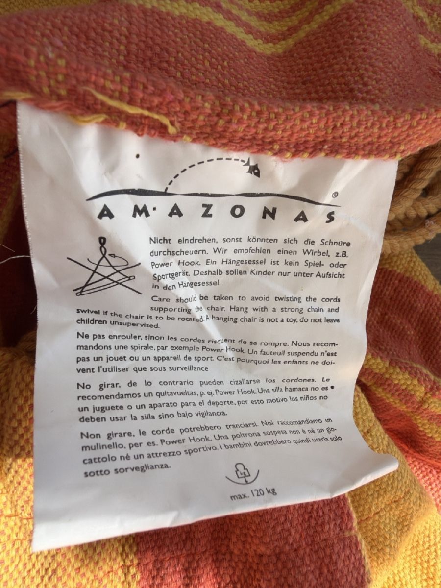 Amazonas Poltrone pensili da giardino: Hängesessel Amazonas orange gelb – Usato da Zuchwil venduto da Aer 4