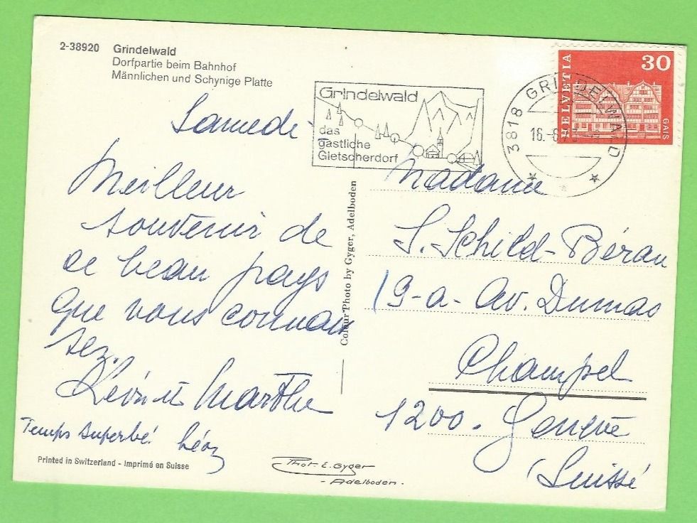 Cartoline postali: Grindelwald – Nuovo (secondo la descrizione) da Zürich venduto da t24_de 1