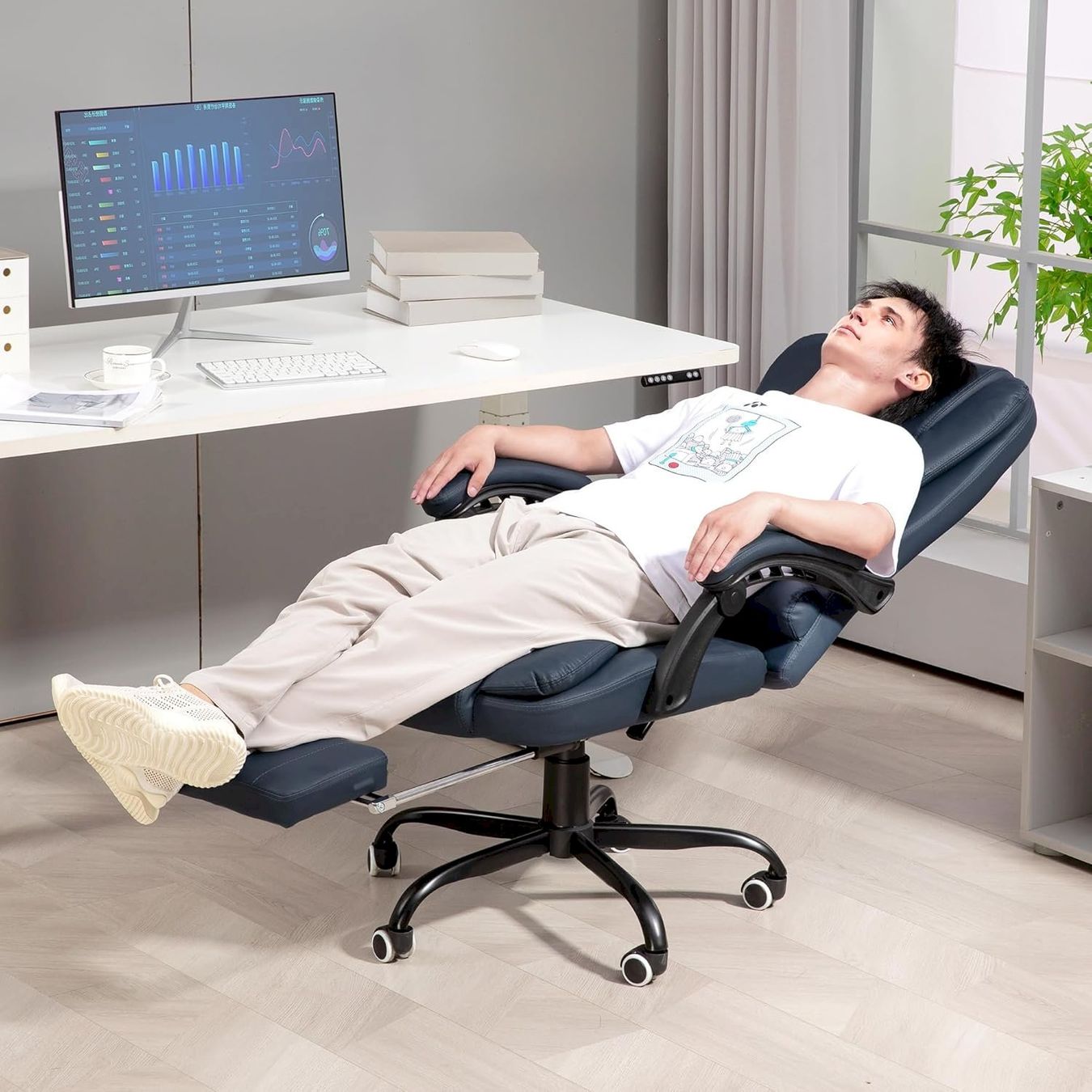 Bürostühle: Bürostuhl mit 7 Punkt Massage Blau – Neu und originalverpackt aus Bottighofen von zaap 2