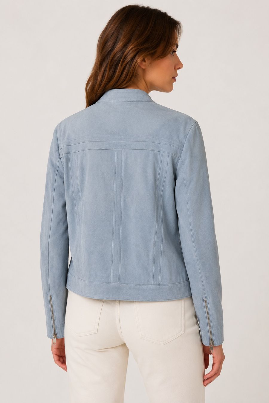 Giacche: Veste en daim bleu clair taille 40 – Usato da Vuadens venduto da Nina11 9