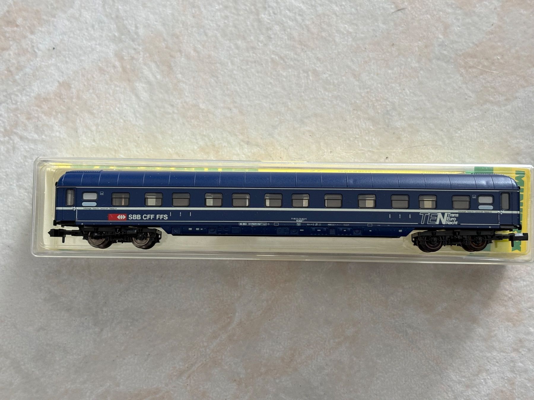 Trix Modellini di ferrovie: Minitrix 13384 Schlafwagen TEN SBB – Nuovo (secondo la descrizione) da Hauterive NE venduto da eriamch