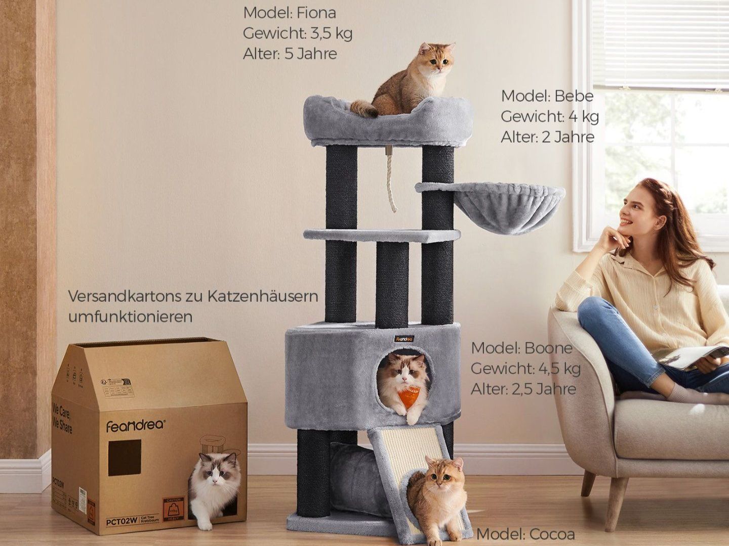 Tiragraffi: Kratzbaum Groß Katzenbaum LUMIVIA – Nuovo (secondo la descrizione) da Lachen SZ venduto da MAMORU-MOEBEL 1