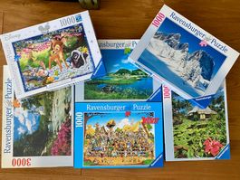 Ravensburger Puzzle 5er Set 1000 Teile guter Zustand