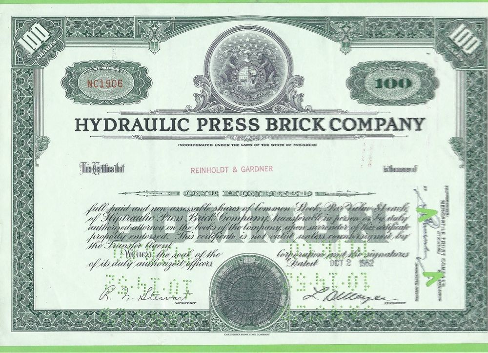 Hydraulic Press Brick Company 1952 Kaufen auf Ricardo