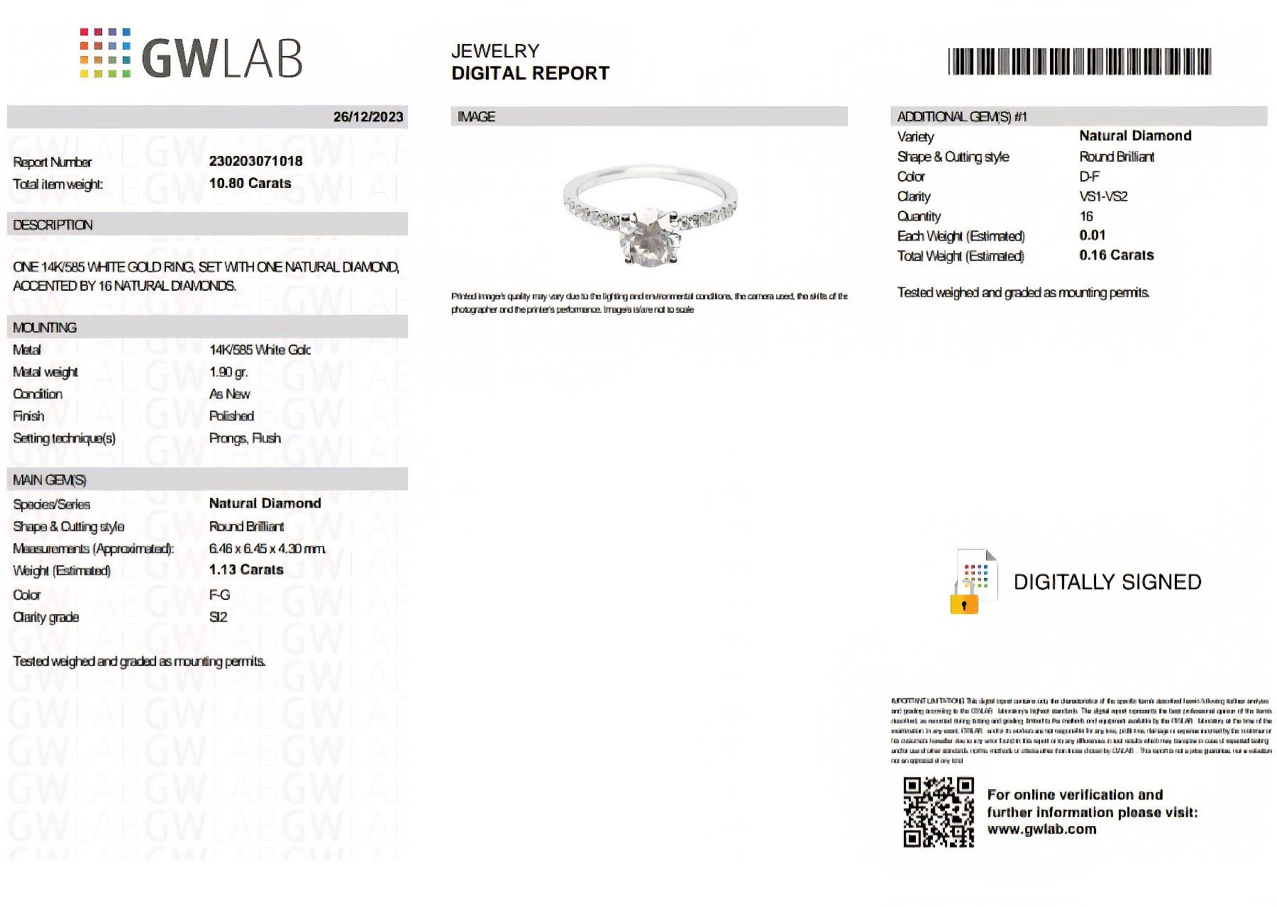 Anelli: Diamant-Ring 14k Weissgold 1,13ct – Nuovo e nell'imballaggio originale da Illnau venduto da Juwelier_Mahler_GmbH 3