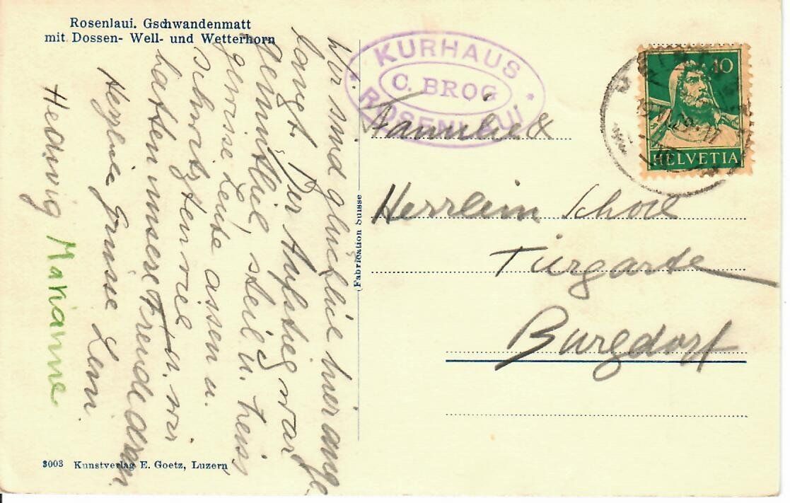Cartoline postali: Rosenlaui – Usato da Hochdorf venduto da Ziegel-16 1