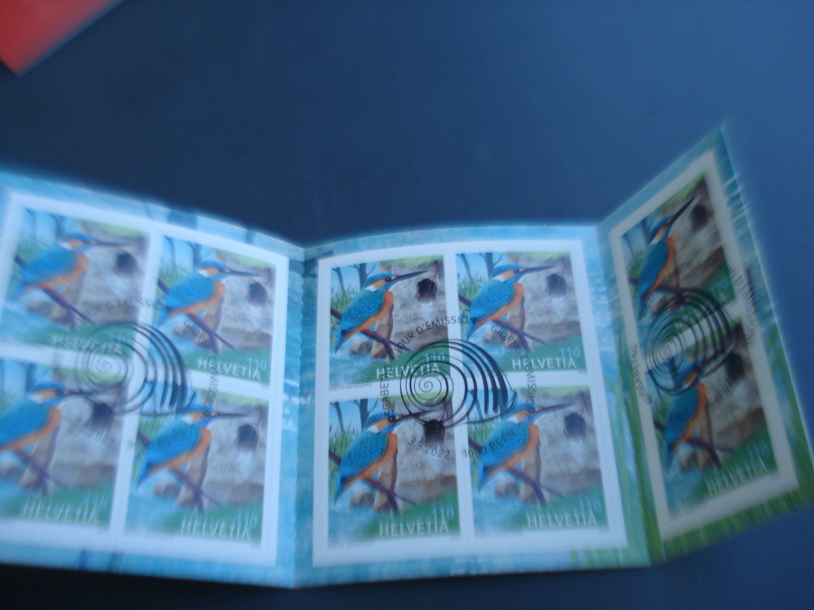 Alle Briefmarken: Markenbüchlein Eisvogel. 2022, ET-o 1.10 Marken – Gebraucht aus Niederwil AG von morostahu 1
