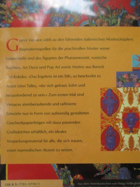 Carta: VERSACE Buch Verpackung Vintage Designs Geschenkpapier – Nuovo e nell'imballaggio originale da Wetzikon ZH venduto da freeze66north 4