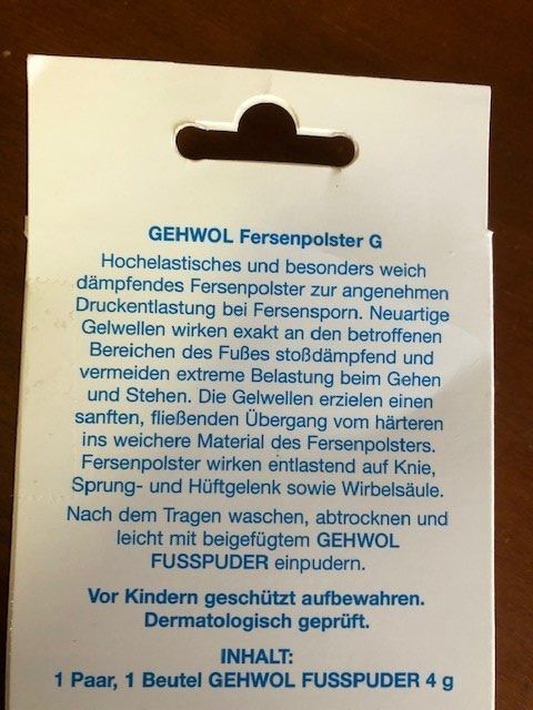 Pediküre: Fersenpolster G Klein zur Entlastung – Neu und originalverpackt aus Nottwil von Frontal 2