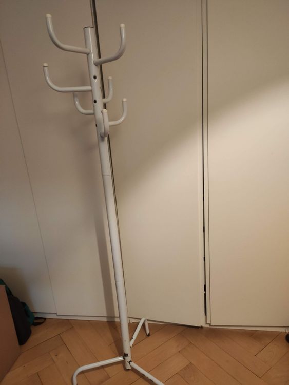 DRW Garderobenständer Aus Metall – Mit Braunem Marmorsockel (36x175 Cm)