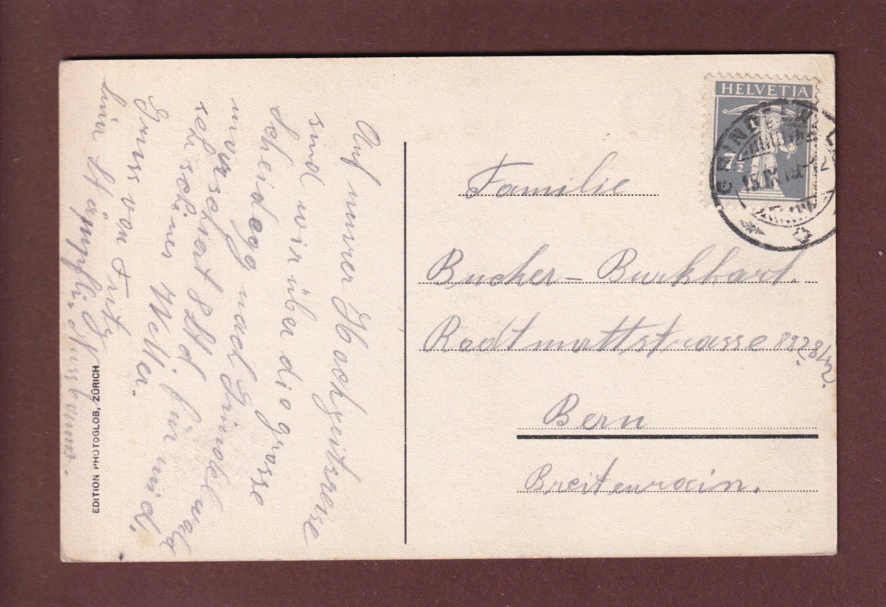 Cartoline postali: GRINDELWALD - Kirche - Wetterhorn - 1919 – Usato da Pully venduto da nicecards 1