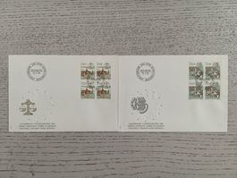 1985 FDC Sternzeichen Viererblocks
