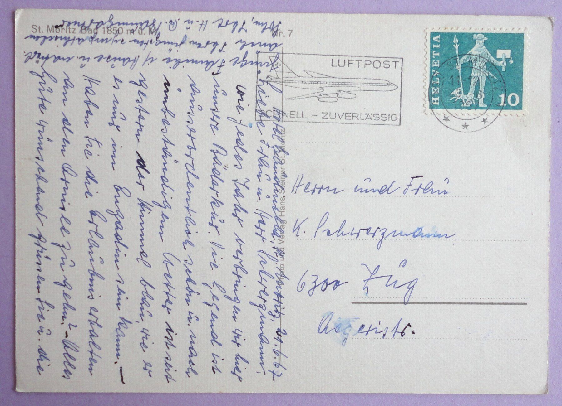 Cartoline postali: St. Moritz Bad 1850 m ü.M. – Usato da Fétigny venduto da Billy2miny 1