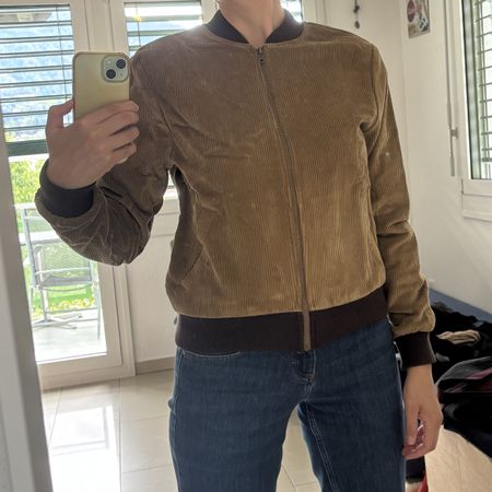 American Apparel Bomberjacke Cord braun Grösse S