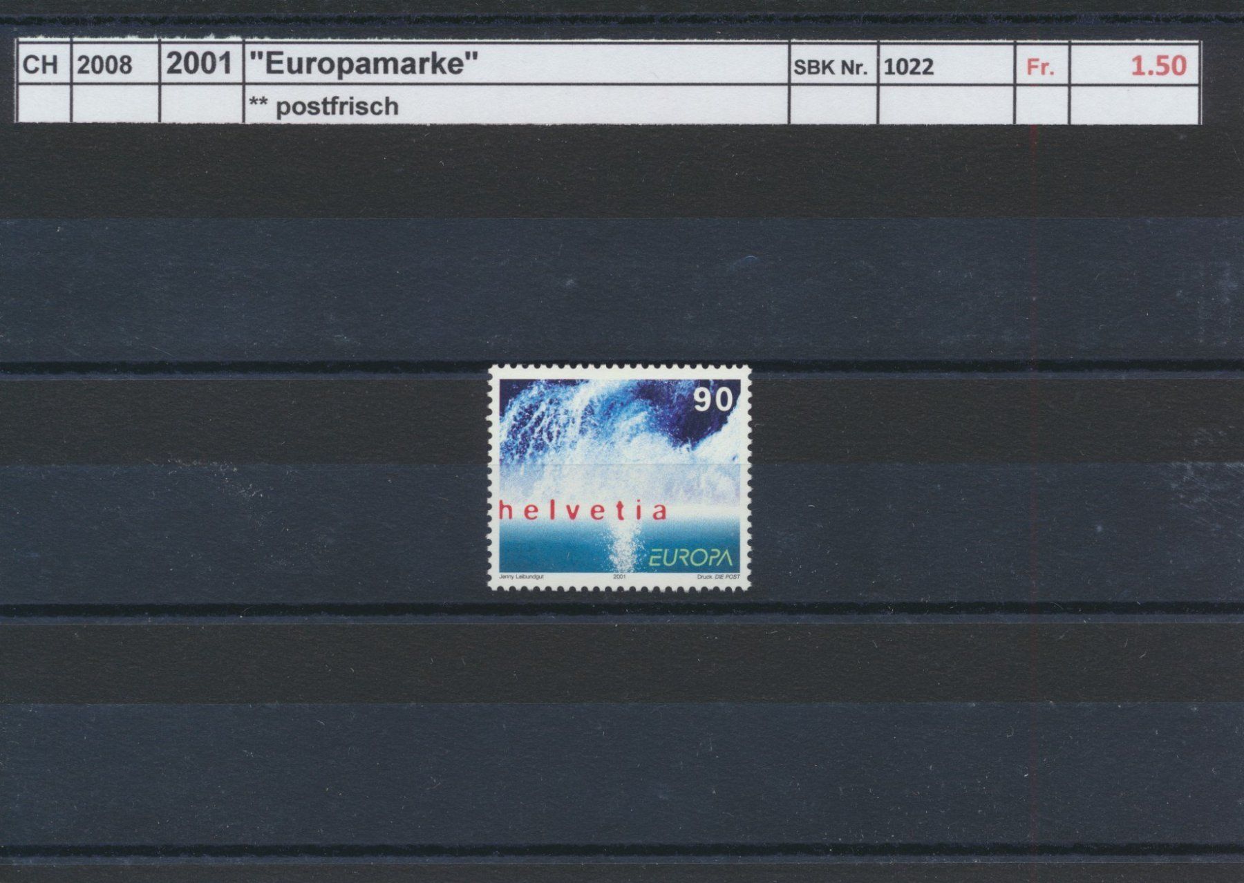 Tous les timbres: 2001 "Europamarke", ** postfrisch – Neuf (Voir description) à Winterthur par Zupogeru
