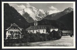 AK Gsteig, Kirche mit Jungfrau, 1936