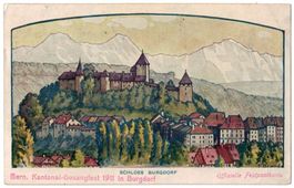 Burgdorf 1911 - Bern. Kantonal-Gesangfest - offiz. Festkarte