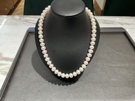 Perlenkette 18k Weißgold