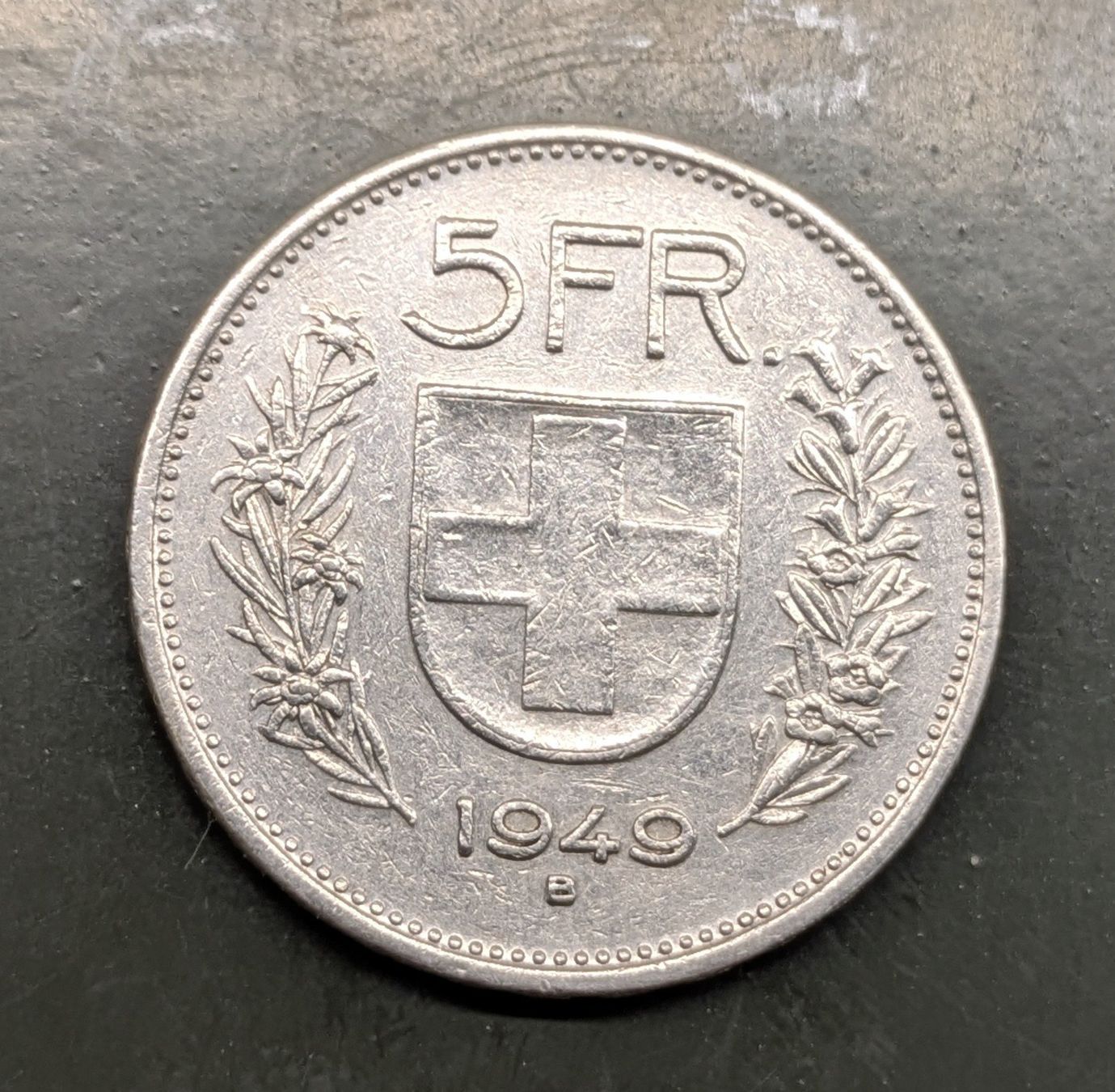 Tutti le monete: 5 Fr. Münze CH 1949 Silber – Usato da Zetzwil venduto da Stritzi