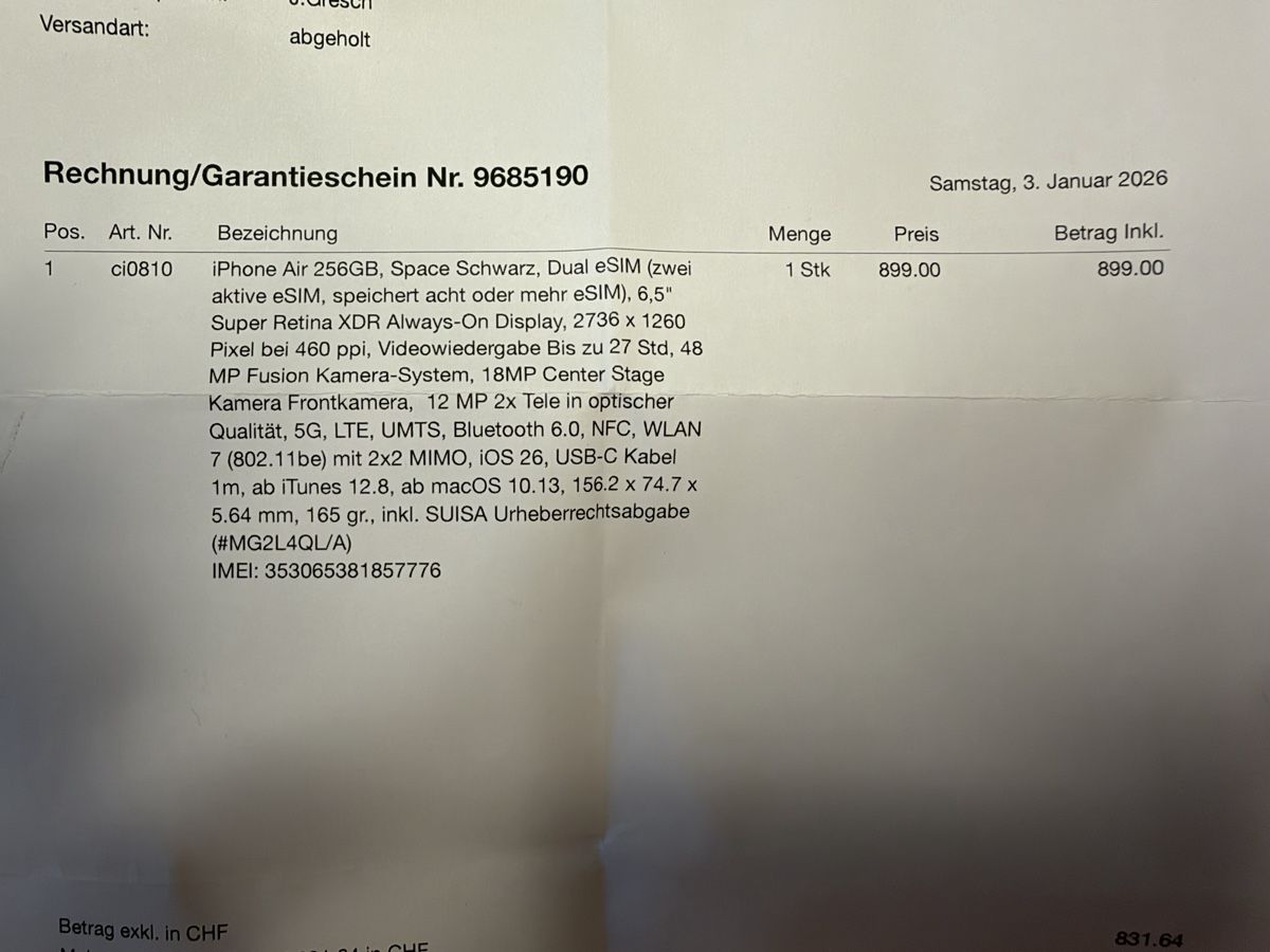 Apple Handys / Smartphones: Apple Iphone Air  – Gebraucht aus Emmenbrücke von Jaoeli 4