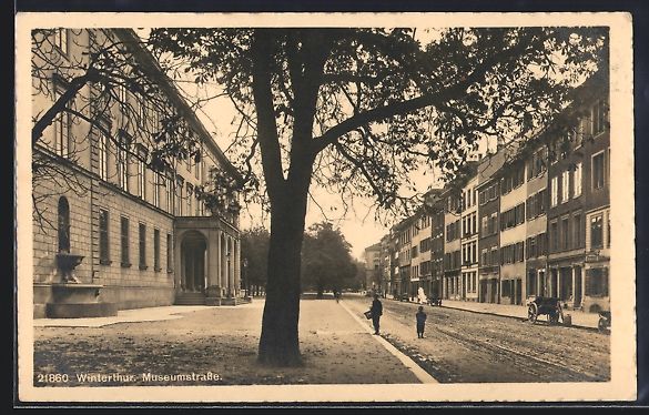 Cartoline postali: Winterthur, Blick in die Museumstrasse – Usato da Berlin venduto da bartko-reher