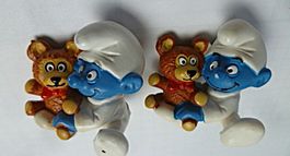 Schlumpf Baby mit Teddybär, 2 Verschiedene