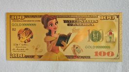 Gold Banknote Disney Die Schöne und das Biest SAMMLERSTÜCK