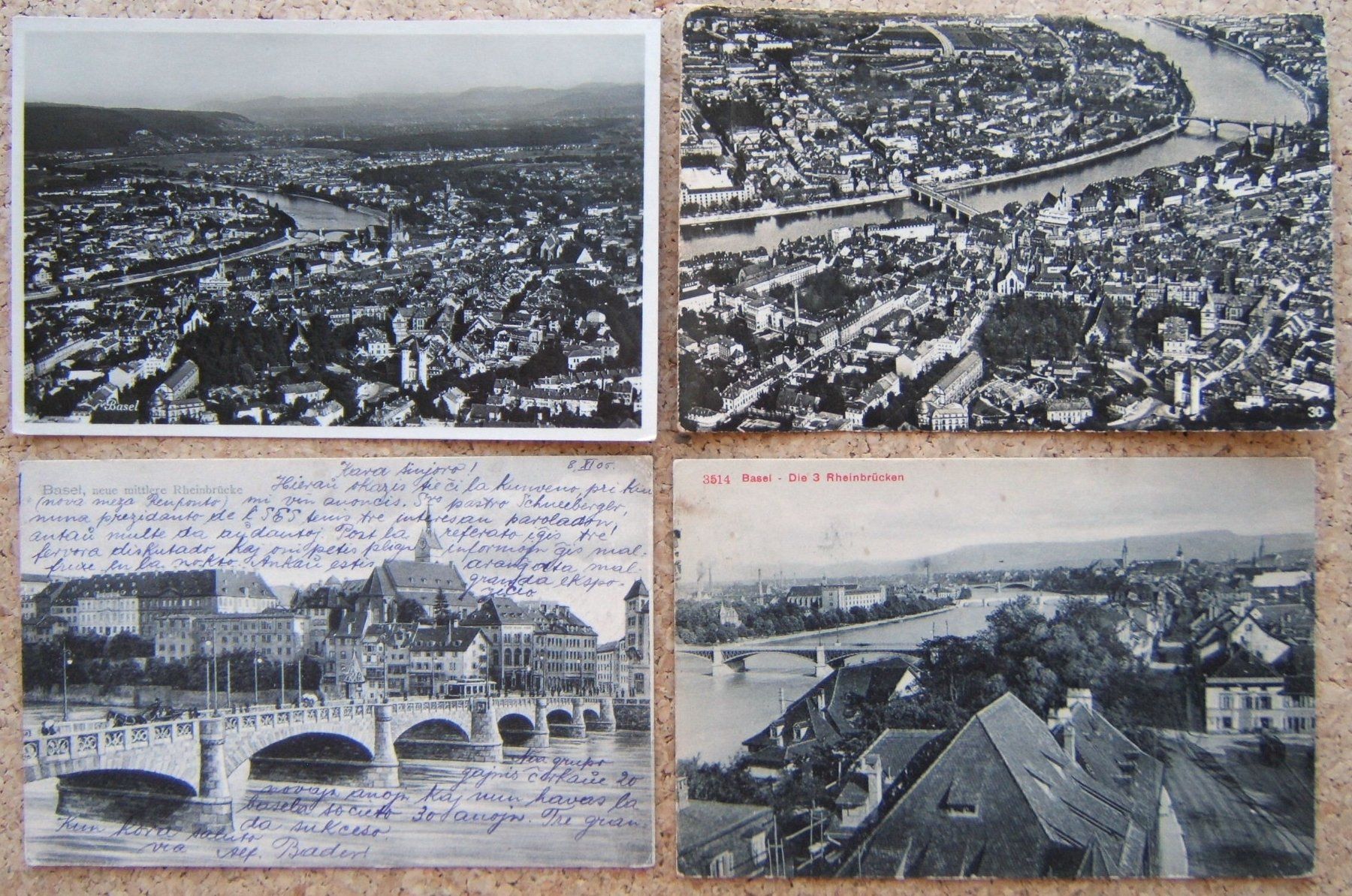Cartoline postali: 4 AK BASEL RHEINBRÜCKEN – Usato da Brunnen venduto da Nonne04