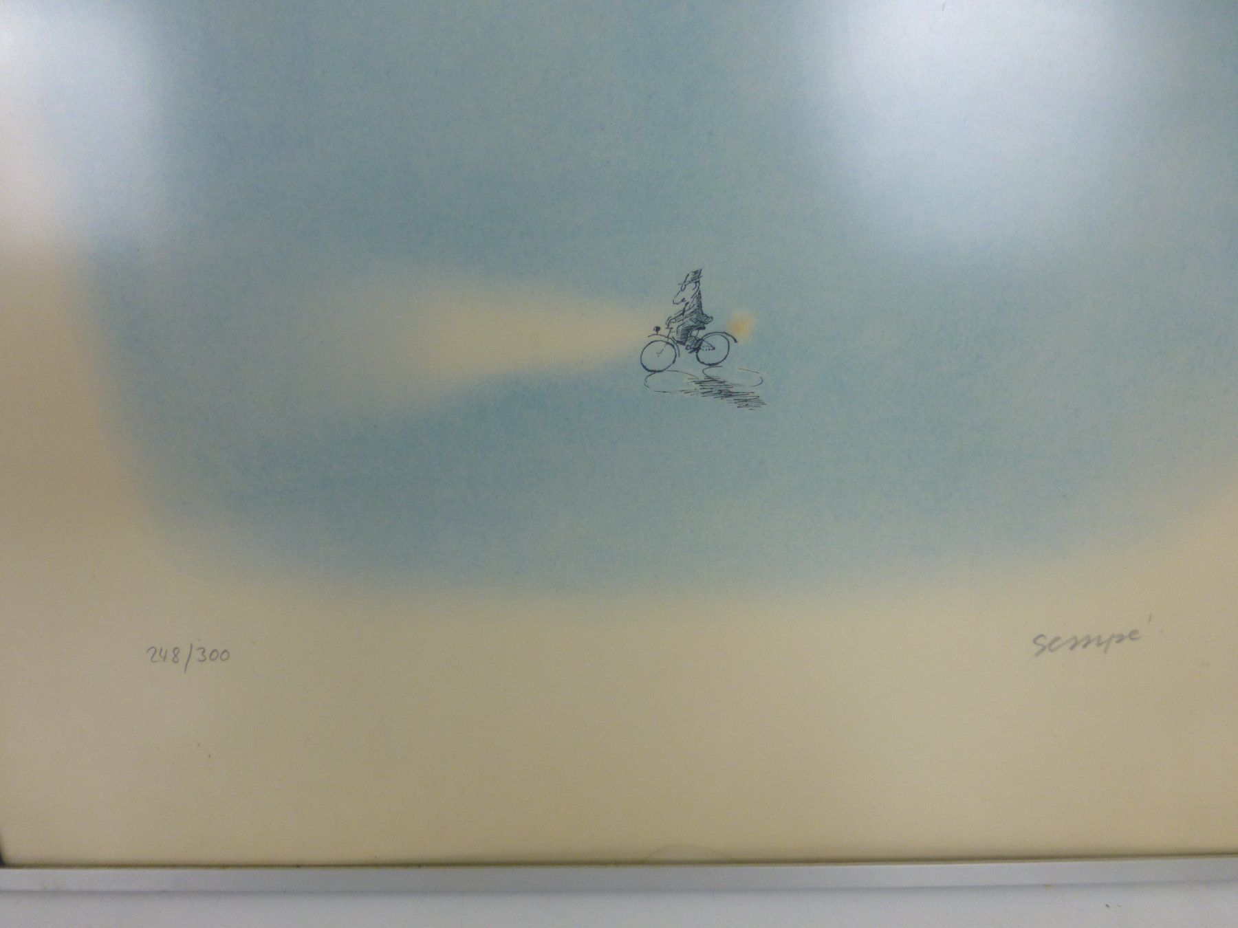 Grafica & Litografie: Cyclist in the Moonlight Jean-Jacques Sempé. – Usato da Fahrweid venduto da Omuki 2